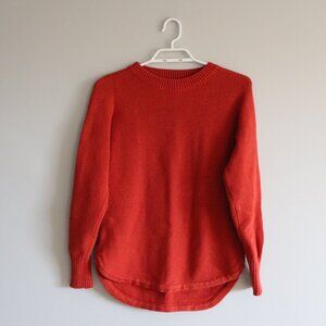 Anthro. Philosophy Womens Red XS Oversized Ribbed‎ Knit Long Sleeve Crew Sweater